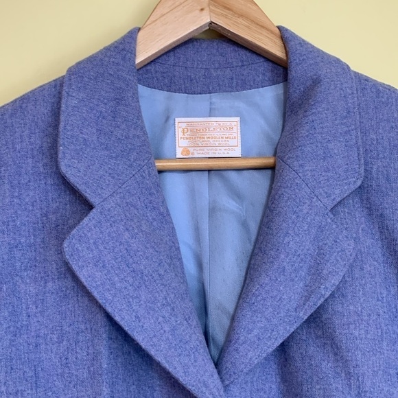 Pendleton | Vintage 100% Wool Tweed Lavender Pure Virgin Wool Blazer Jacket S/M - Picture 10 of 17